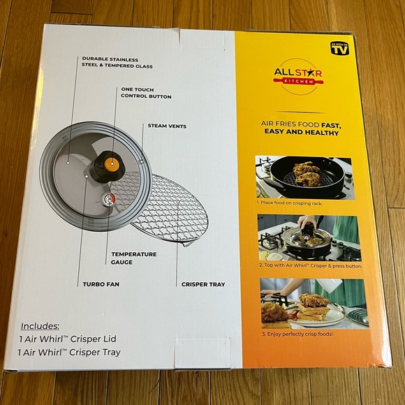 Air Whirl crisper Air Fryer Lid . tempered glass/stainless steel. - Picture 13 of 15